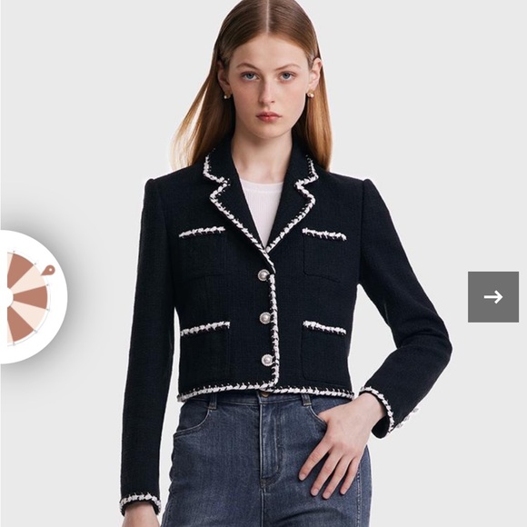 Tweed Knitted Short Jacket - Picture 3 of 6